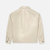 FRAME - Leather Trucker Jacket -- White Canvas