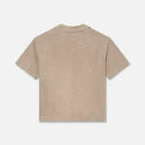 FRAME - Short Sleeve Suede Shirt -- Smoke Grey