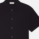FRAME - Light Pique Button Down Polo -- Dark Navy