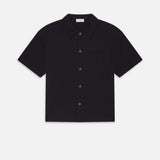 FRAME - Light Pique Button Down Polo -- Dark Navy