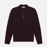 FRAME - L/S Pique Polo -- Burgundy