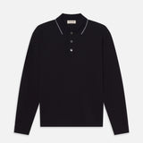 FRAME - L/S Pique Polo -- Dark Navy