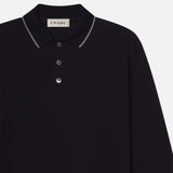 FRAME - L/S Pique Polo -- Dark Navy