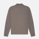 FRAME - Light Pique Long Sleeve Polo -- Smoky Mocha