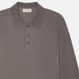 FRAME - Light Pique Long Sleeve Polo -- Smoky Mocha