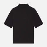 FRAME - Cotton Silk Polo Sweater -- Black