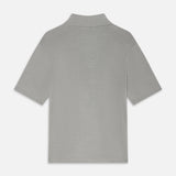 FRAME - Cotton Silk Polo Sweater -- Grey Blue