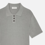 FRAME - Cotton Silk Polo Sweater -- Grey Blue