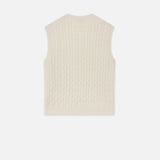 FRAME - Sotheby's Unisex Cable Sweater Vest -- Cream