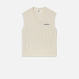FRAME - Sotheby's Unisex Cable Sweater Vest -- Cream