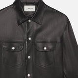 FRAME - Leather Trucker Jacket -- Black