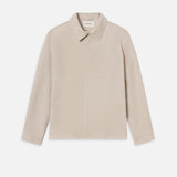 FRAME - Suede Overshirt -- Stone Beige