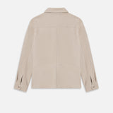 FRAME - Suede Overshirt -- Stone Beige