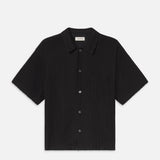 FRAME - Crochet Short Sleeve Shirt -- Black