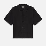 FRAME - Crochet Short Sleeve Shirt -- Black
