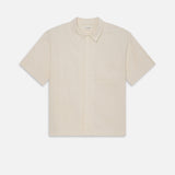 FRAME - Jacquard Cotton Short Sleeve Shirt -- White Sand