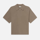 FRAME - Light Poplin Zip Shirt -- Smoky Mocha