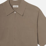 FRAME - Light Poplin Zip Shirt -- Smoky Mocha