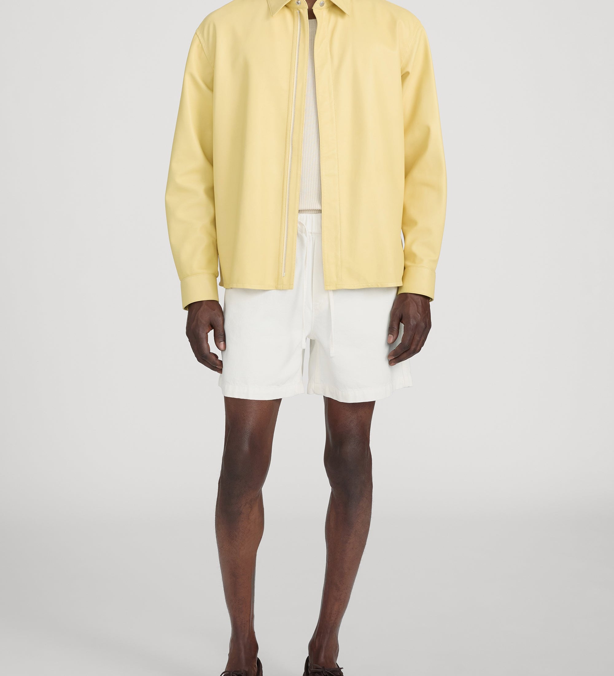 FRAME - Leather Zip - Up Shirt