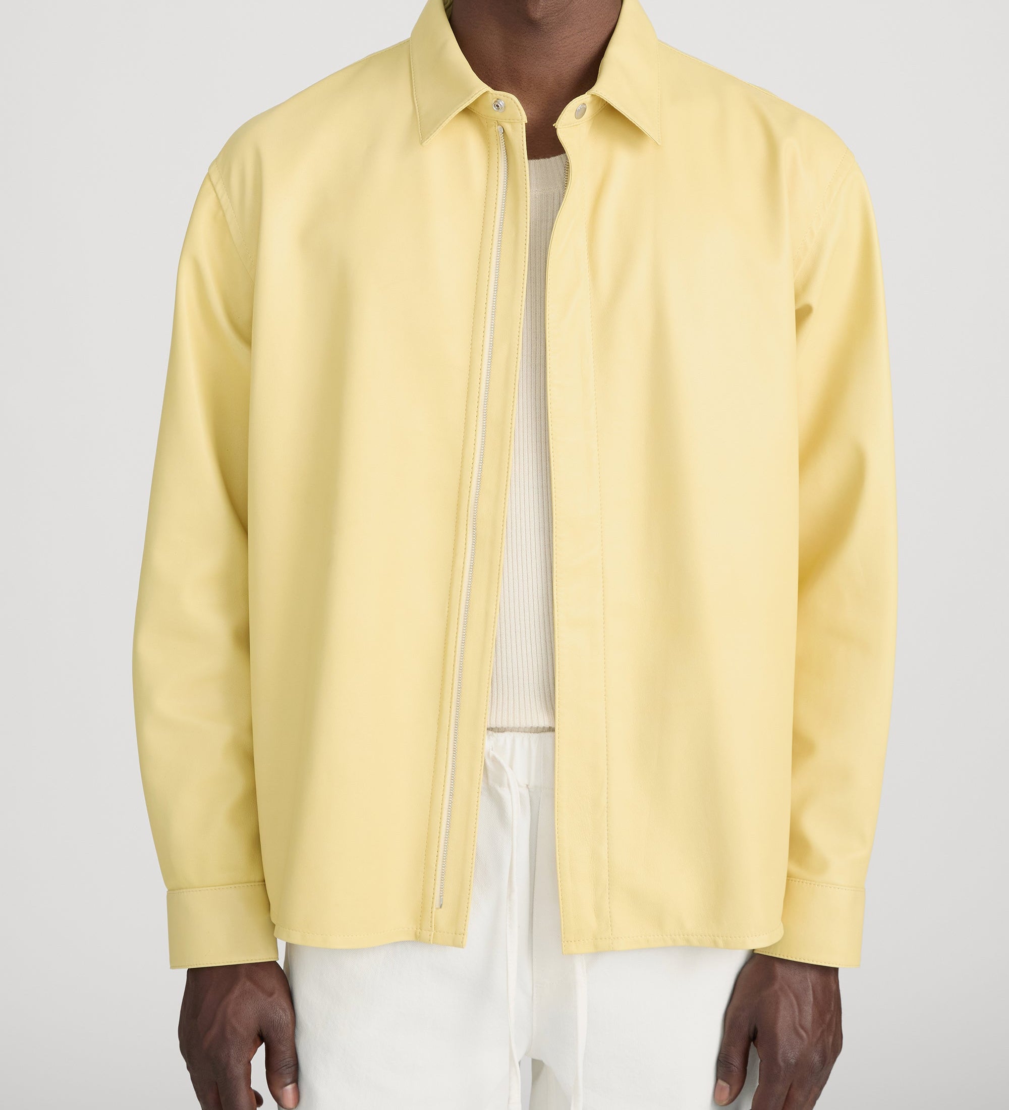 FRAME - Leather Zip - Up Shirt
