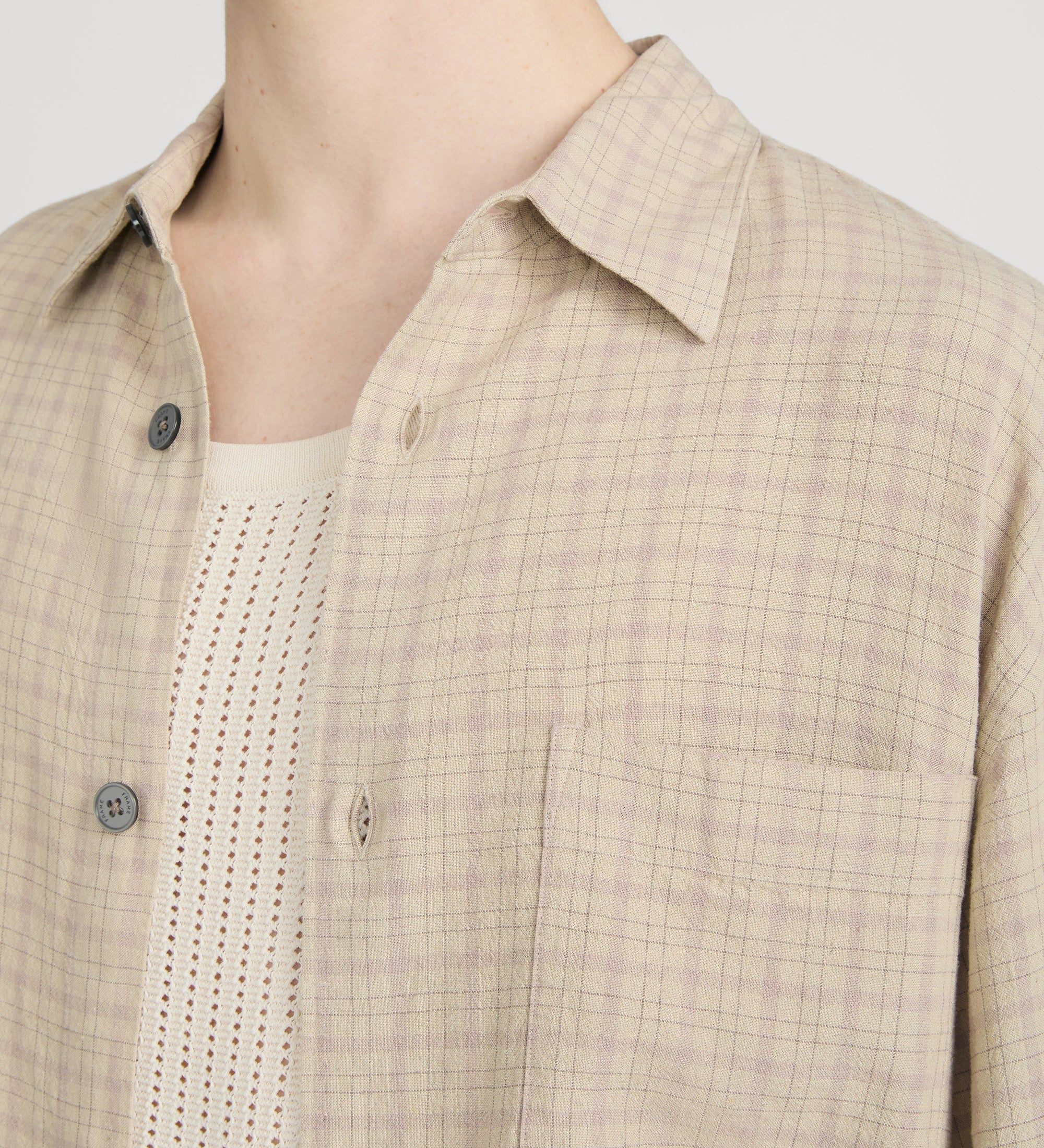 FRAME - Linen Blend Plaid Shirt