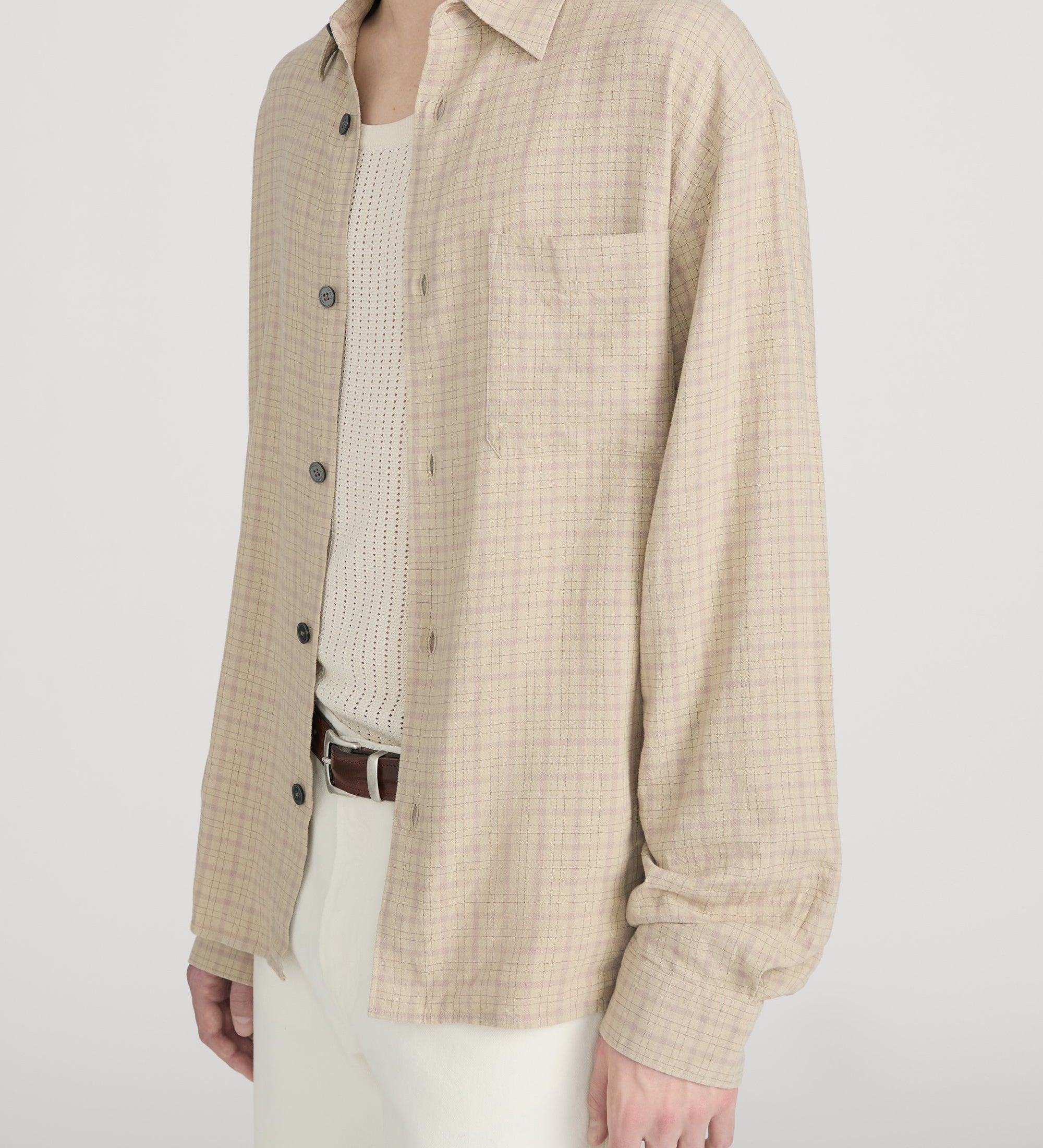 FRAME - Linen Blend Plaid Shirt