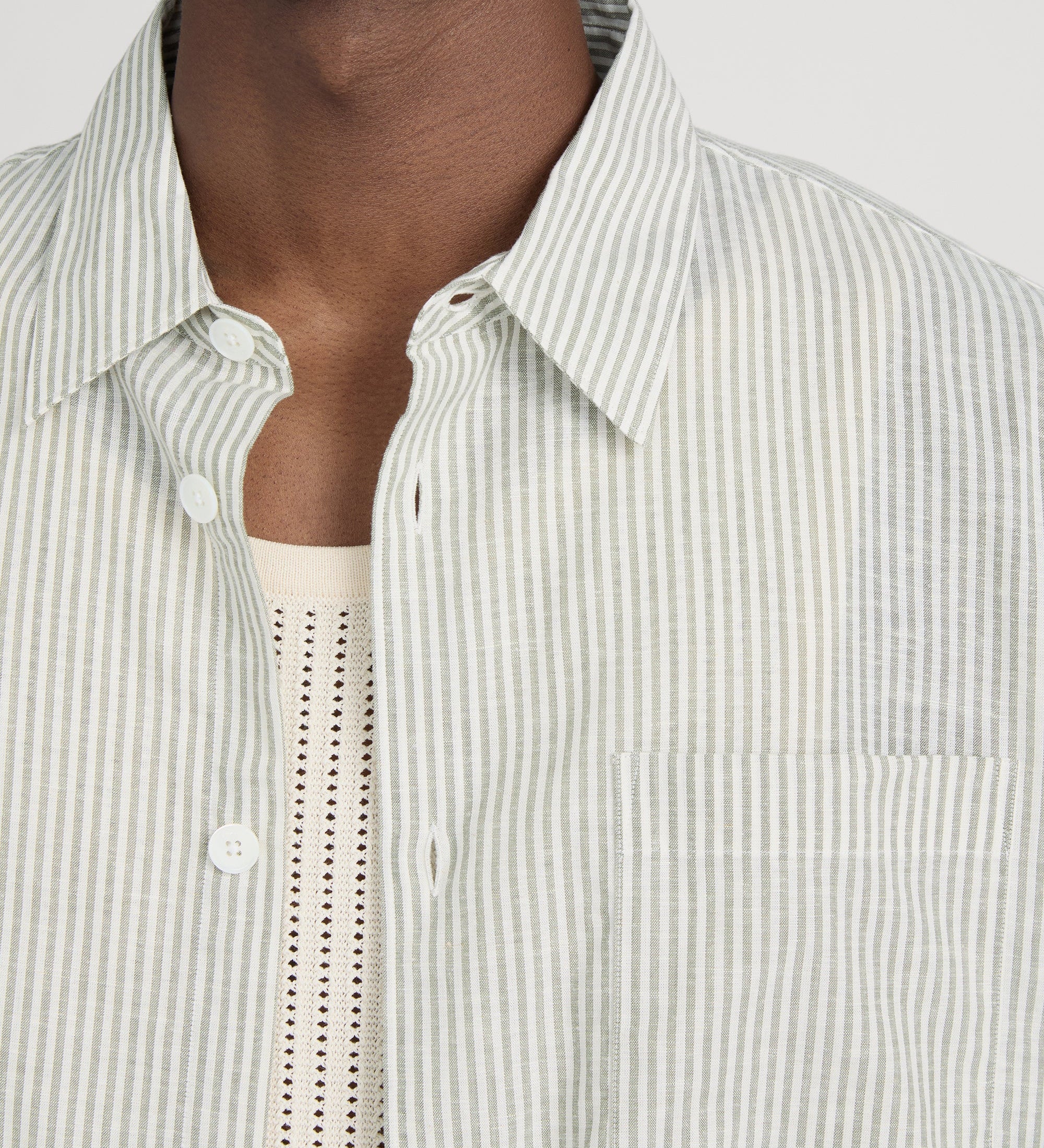FRAME - Linen Blend Stripe Shirt