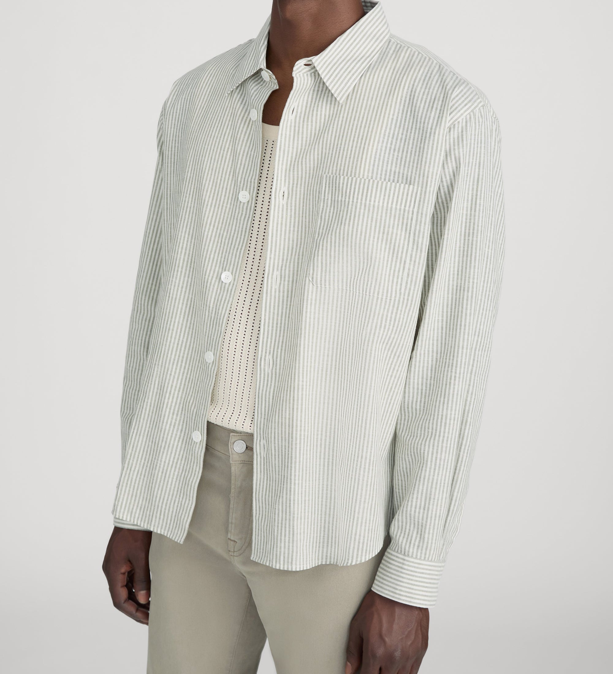FRAME - Linen Blend Stripe Shirt