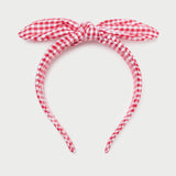 Loeffler Randall - Meadow Red Gingham Knot Headband