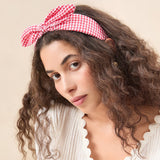 Loeffler Randall - Meadow Red Gingham Knot Headband