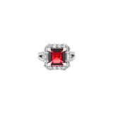 Dorsey - MERCER, LAB RED SAPPHIRE RING, SILVER