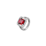 Dorsey - MERCER, LAB RED SAPPHIRE RING, SILVER