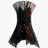 Khaite - Merith Dress in Black and Red
