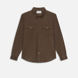 FRAME - Double Pocket Wool Blend Shirt -- Soft Mocha