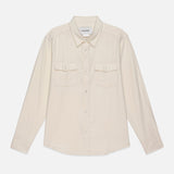 FRAME - Double Pocket Wool Blend Shirt -- Off White