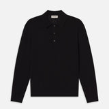 FRAME - Superfine Polo Sweater -- Black
