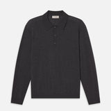 FRAME - Superfine Polo Sweater -- Grey Melange