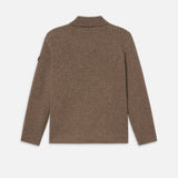 FRAME - The Society Archive Zip-Up Cardigan Sweater -- Mocha