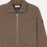FRAME - The Society Archive Zip-Up Cardigan Sweater -- Mocha