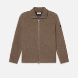 FRAME - The Society Archive Zip-Up Cardigan Sweater -- Mocha