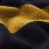 FRAME - The Society Archive Rugby Polo Sweater -- Navy/Dark Yellow Stripe