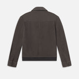 FRAME - Suede Bomber Jacket -- Old Black
