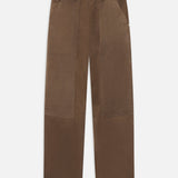 FRAME - The Society Archive Suede Workwear Pants -- Soft Mocha