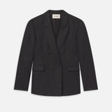FRAME - Pinstripe Wool Blazer -- Dark Grey