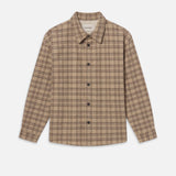 FRAME - Woolen Plaid Overshirt -- Beige Multi
