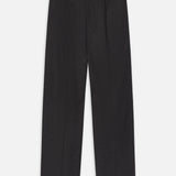 FRAME - Pinstripe Wide Leg Trousers -- Dark Grey