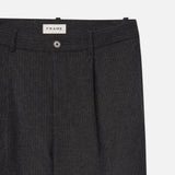 FRAME - Pinstripe Wide Leg Trousers -- Dark Grey