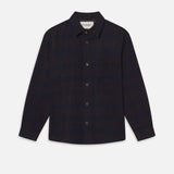 FRAME - Wool Blend Plaid Shirt -- Navy Multi