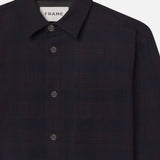FRAME - Wool Blend Plaid Shirt -- Navy Multi
