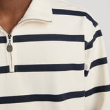 FRAME - Striped Half - Zip Sweatshirt